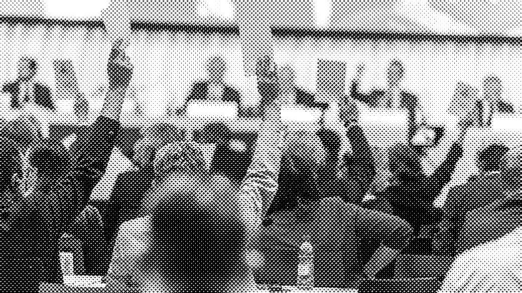 Parliamentarians holding up voting chits