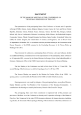 Document of the Moscow Meeting of the Conference on the Human Dimension of the CSCE