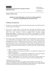 Report to the Ministerial Council on Strengthening the Legal Framework of the OSCE in 2021