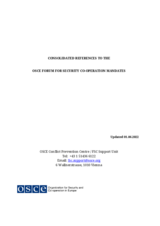 Consolidated References to the OSCE Forum for Security Co-operation Mandates Consolidated References to the OSCE Forum for Security Co-operation Mandates