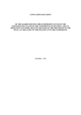 Concluding Document of the Second Follow-up Meeting, Madrid, 11 November 1980 to 9 September 1983