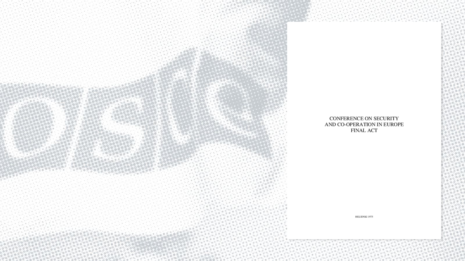 Helsinki Final Act Helsinki Final Act
