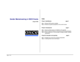 Gender Mainstreaming in OSCE Events Gender Mainstreaming in OSCE Events
